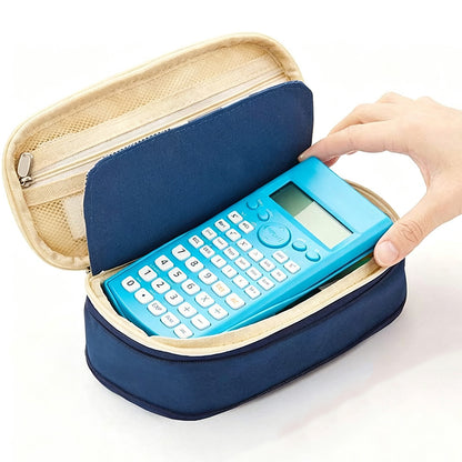 Expandable Zipper Pencil Case-Navy