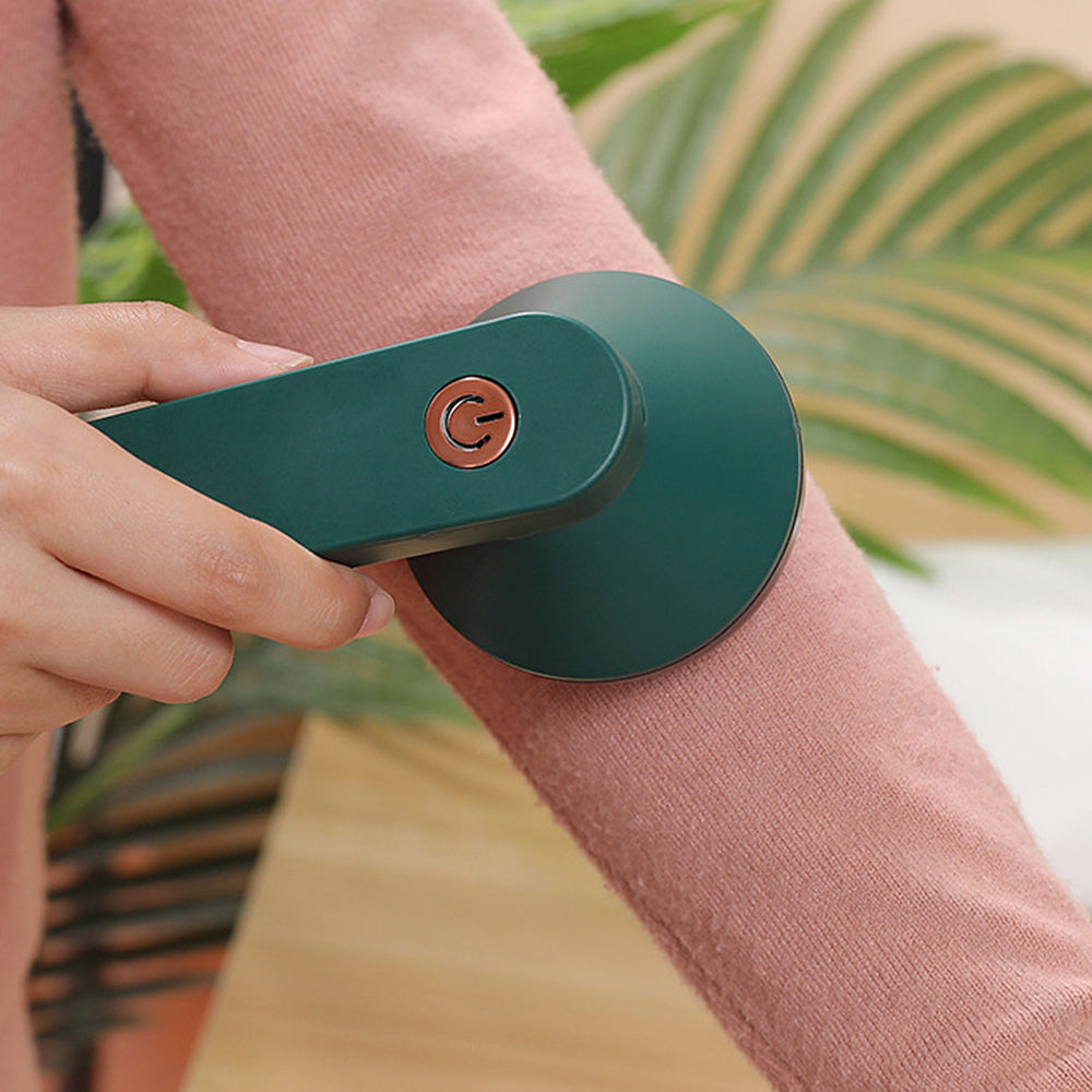 Electric Lint Catcher USB Rechargeable Bobble Remover Fabric Shaver for Clothes Green
