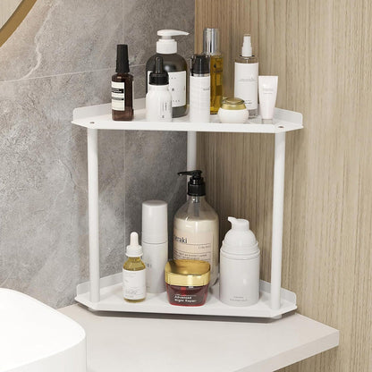 2-Tier Storage Rack ââ‚?Perfume & Skincare Organizer for Home White