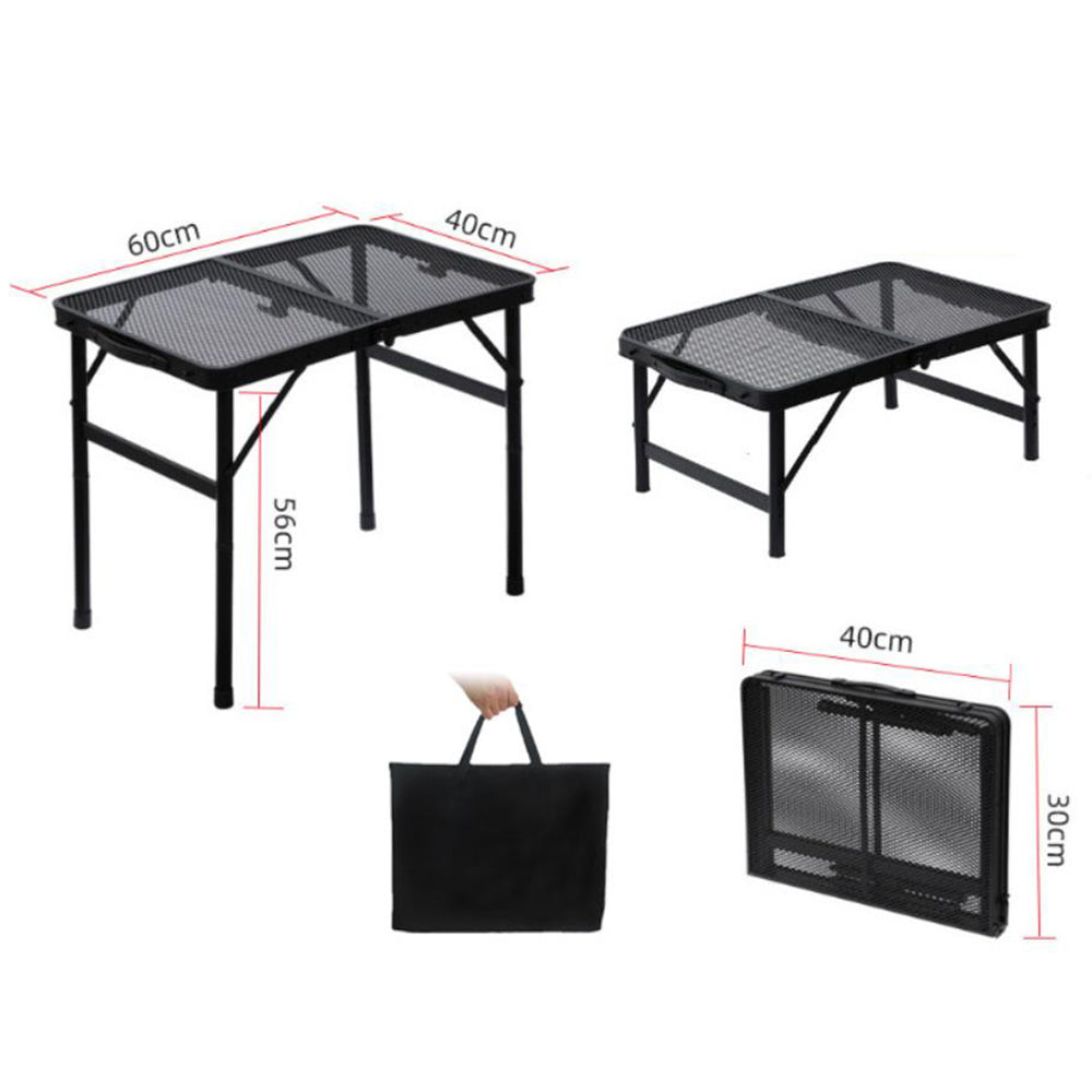 Folding Table Portable Adjusting Mesh Table for Camping BBQ Fishing