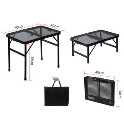 Folding Table Portable Adjusting Mesh Table for Camping BBQ Fishing