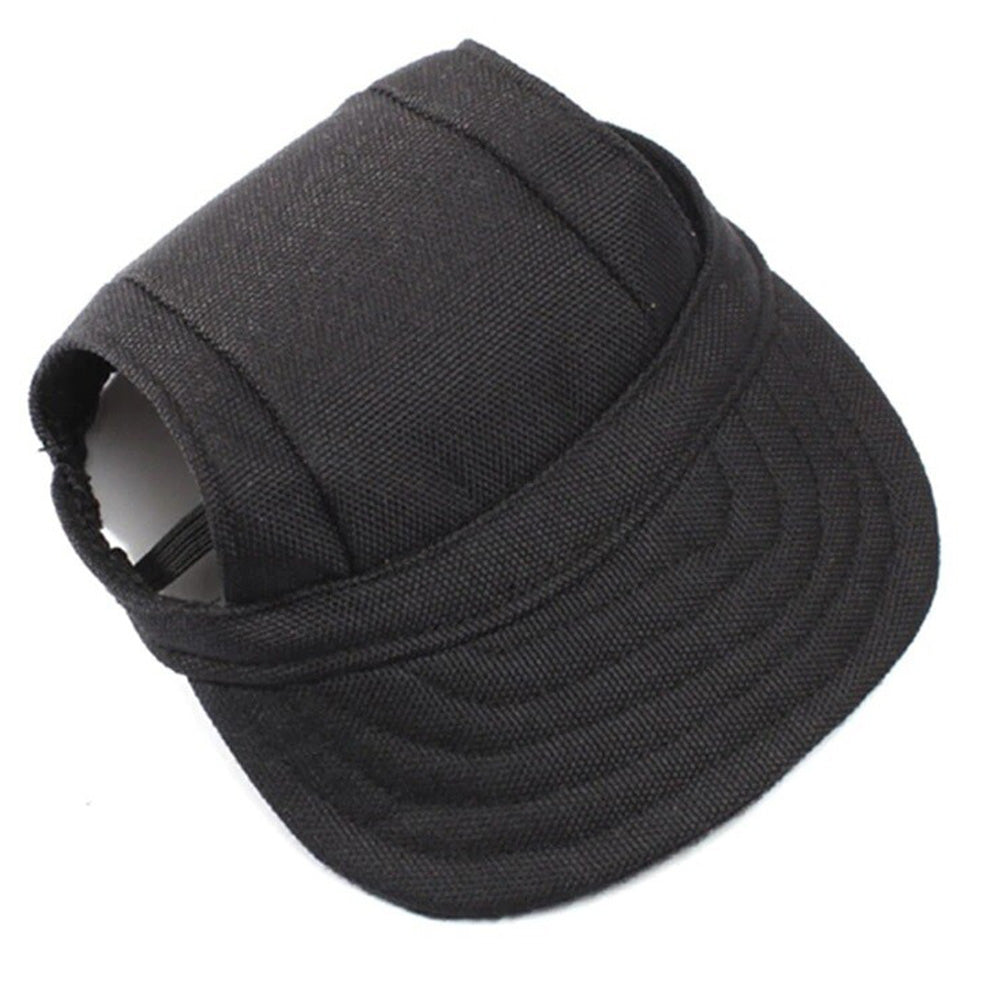 Dog Baseball Cap Adjustable Pet Hat with Ear Holes Black M
