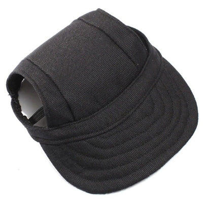 Dog Baseball Cap Adjustable Pet Hat with Ear Holes Black M