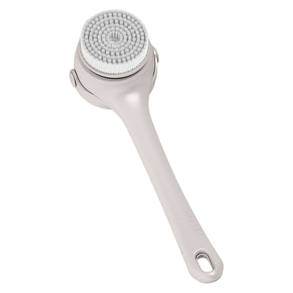 Electric Body Back Scrubber for Shower Dual Handle Bath Brush for Exfoliating Massage Apricot