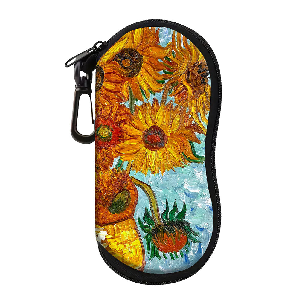 Glasses Case Scratch-Resistant Zipper Sunglasses Pouch for Travel-Orange