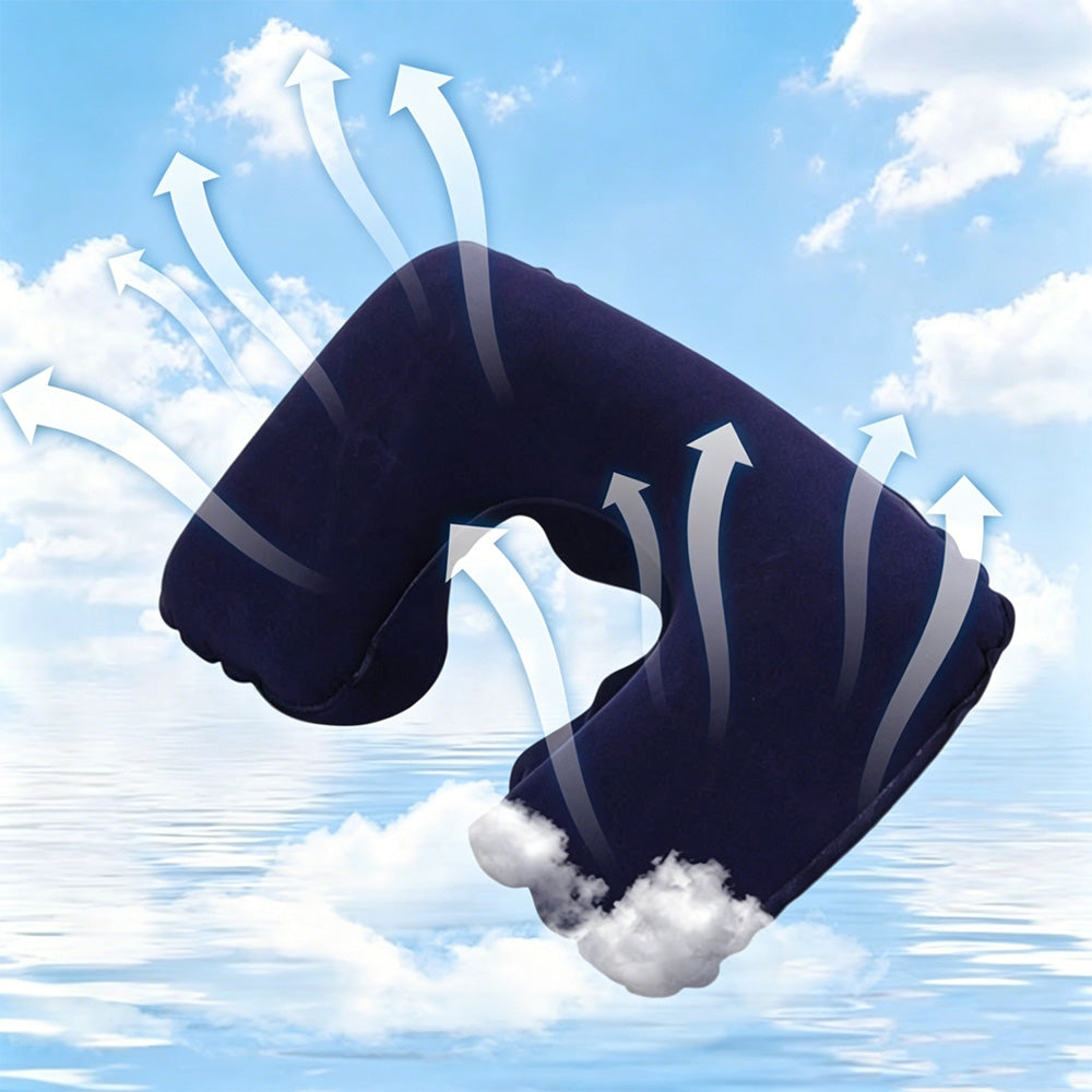 2 Pack Inflatable Travel Neck Pillow-Dark Blue
