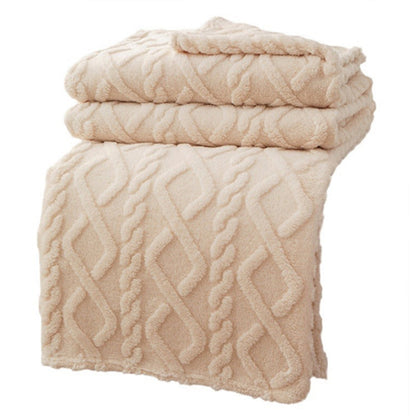 Flannel Throw Blanket Soft Fuzzy Cozy Warm Blanket Air-conditional Blanket Beige