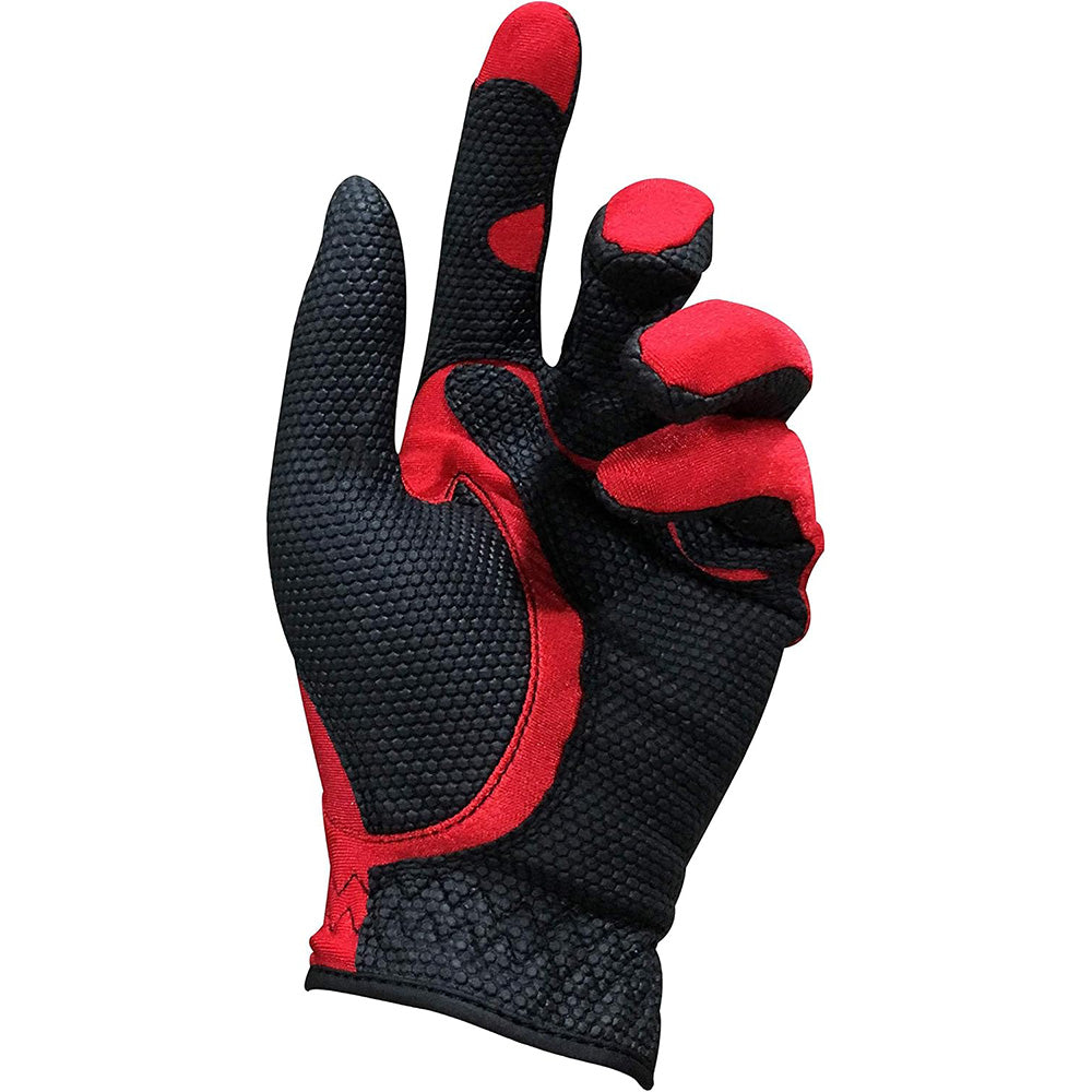 Stretch Breathable Washable Golf Glove with Slip Resistant Grip - Red