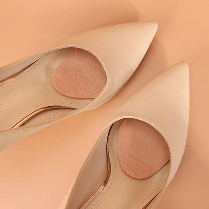 12Pcs Felt Forefoot Cushion Pads Oval Metatarsal Insoles for High Heels-Cuticolor