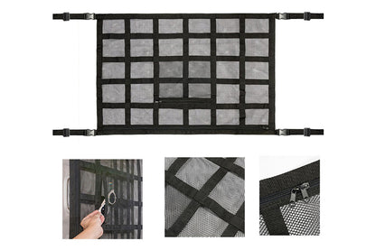 Car Ceiling Cargo Net Pocket Adjustable Double-Layer Mesh for SUV