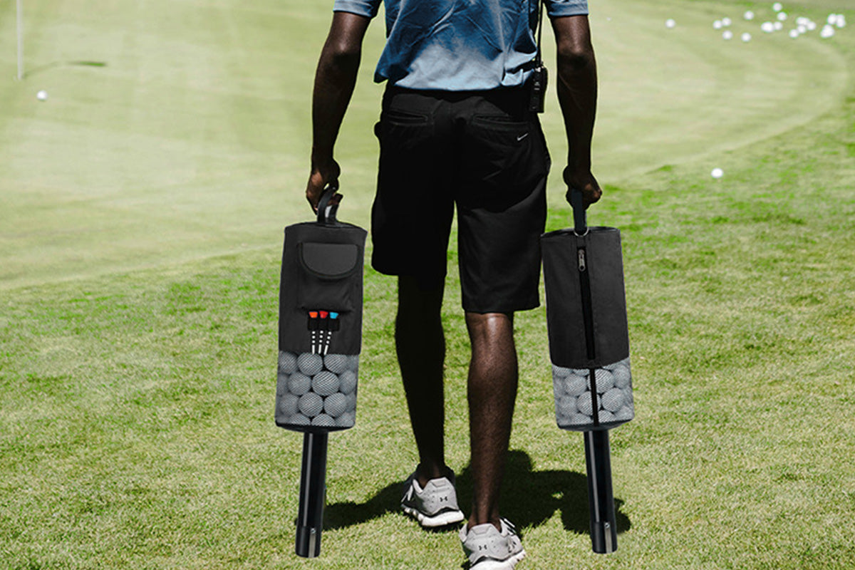 Golf Ball Retriever Portable Pocket Shag Bag Can Hold Up to 70 Balls -Black