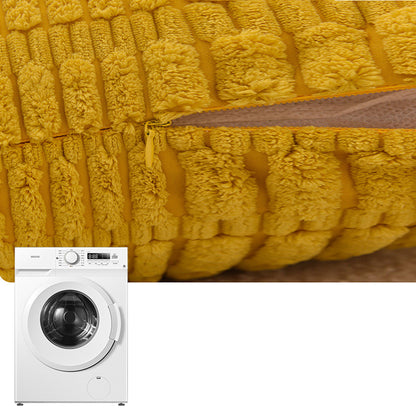 2Pcs Set Throw Pillow Covers Neutral Decorative Pillowcase for Couch Bed Sofa Yellow