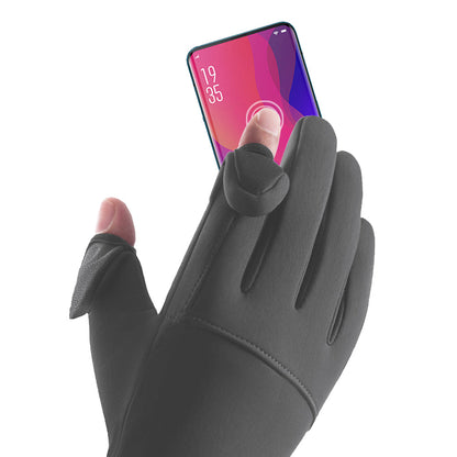 Winter Warm Gloves Water-Resistant Touch Screen Gloves for Cycling Fishing Skiing Hiking Travel Gray