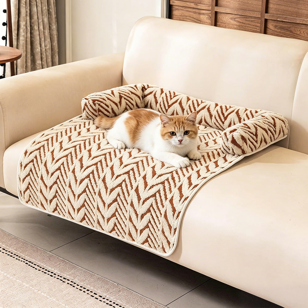 Thick Plush Non Slip Pet Mat-Coffee
