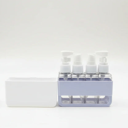 Portable 4-in-1 Travel Bottle Set for Toiletries-Blue