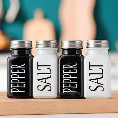 4Pcs Set Glass Shakers with Lids Salt and Pepper Shaker Set