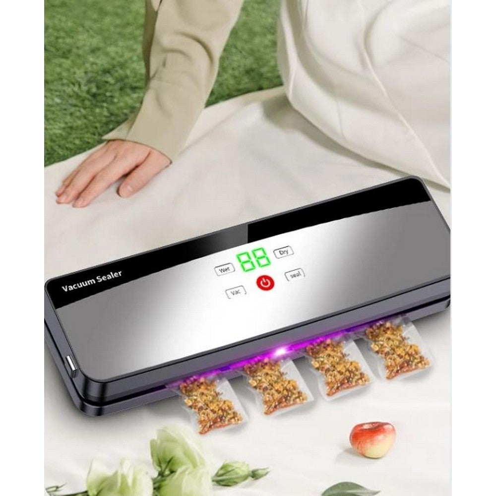 Food Saver Vacuum Sealer Machine Fully Automatic Vacuum Pump With 10 Vacuum Bags-Grey