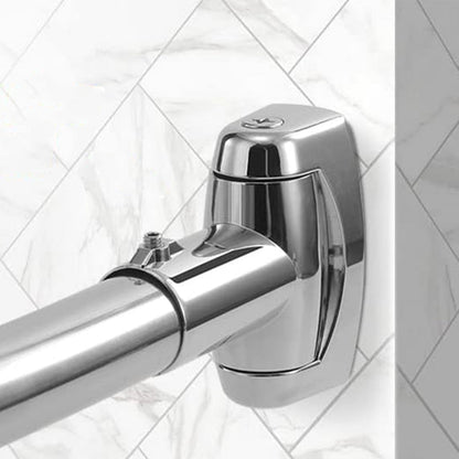 Curved Stainless Steel Shower Curtain Rod for Bathroom and Bathtub Silver