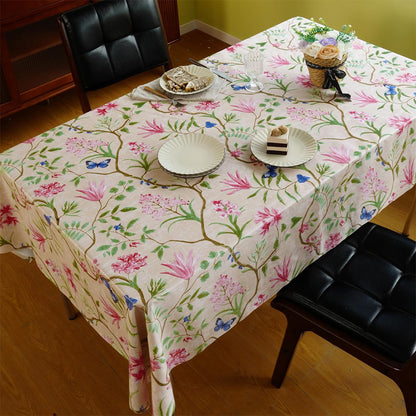 PVC Waterproof Oil Proof Tablecloth Clean Dining Cover-Pink