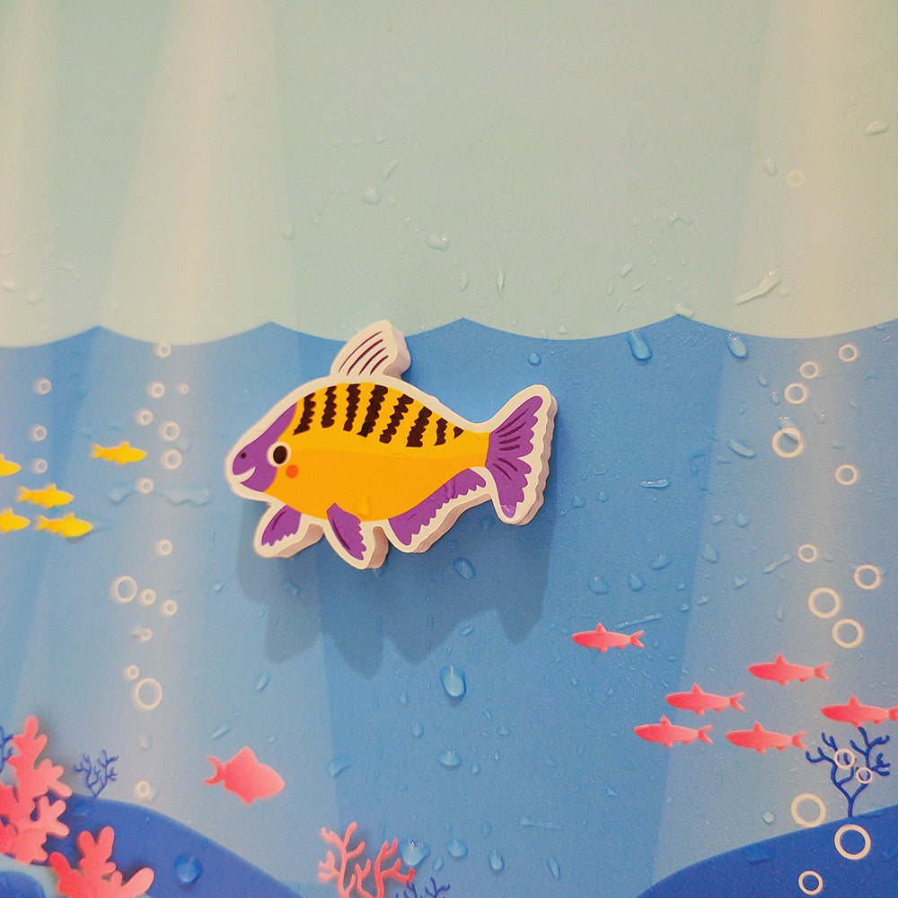 Set of DIY Cartoon Animals Cars Wall Stickers -Blue