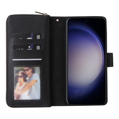 Wallet Leather Flip Cover for Samsung S26 Series with Card Slots Kickstand-Black