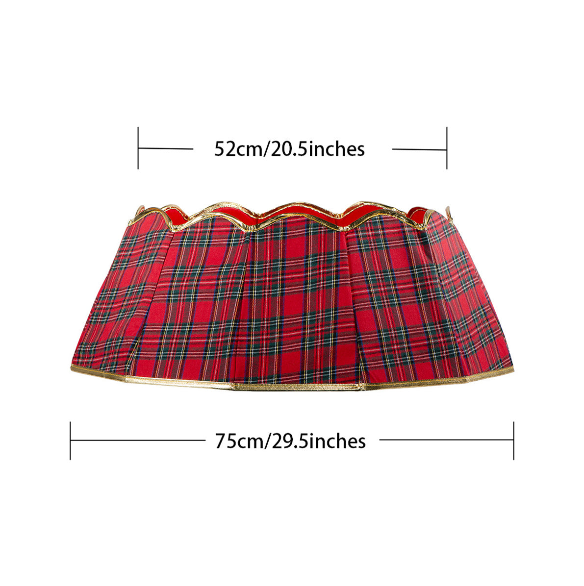 75cm Round Foldable Christmas Tree Skirt with Gold Trim