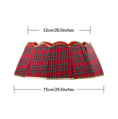 75cm Round Foldable Christmas Tree Skirt with Gold Trim