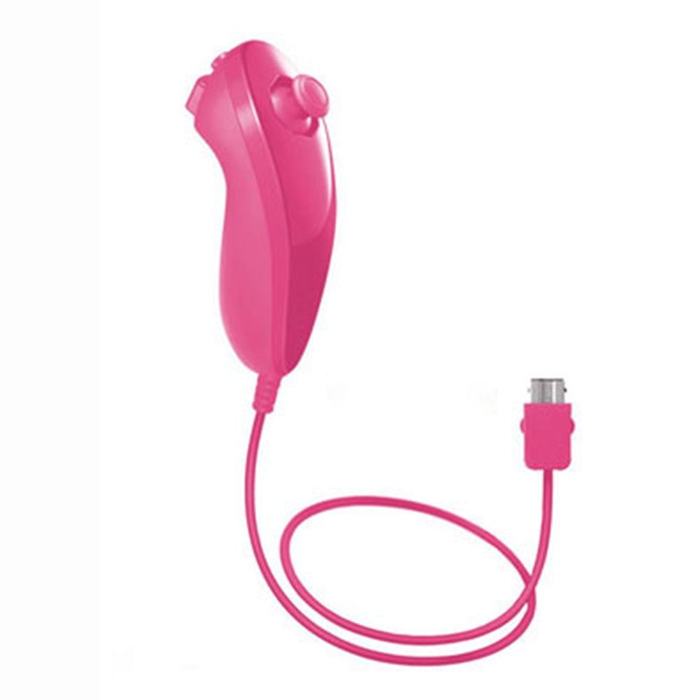 2-in-1 Remote Controller Joystick Built in Motion Plus Replacement Gamepad Compatible with Nintendo Wii/Wii U Rose Red