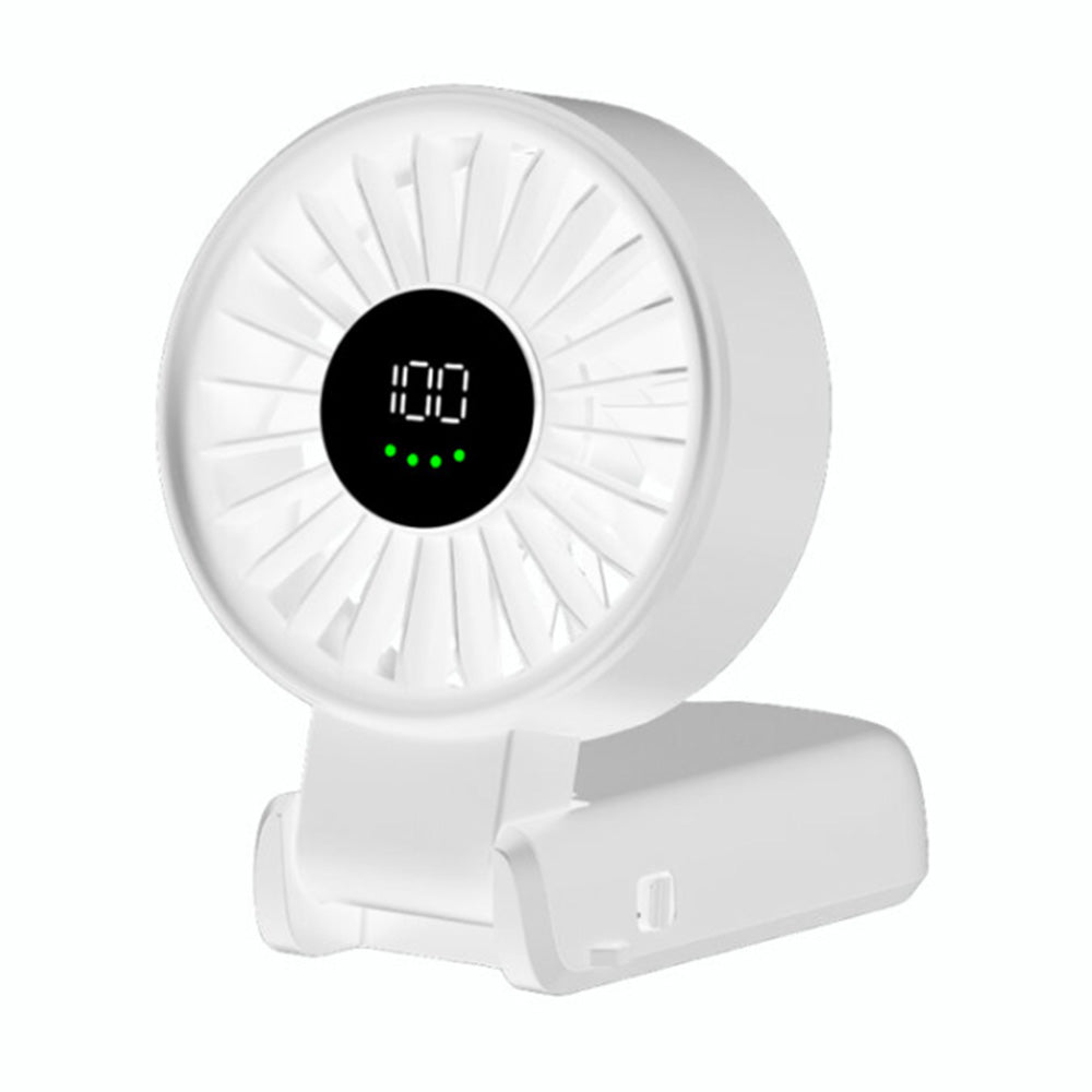 Portable Handheld Fan with 100 Speed Settings and USB Charging for Travel-White