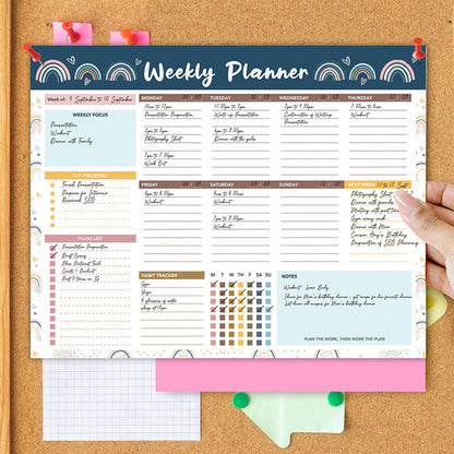 Weekly To Do List Notepad Undated Planner With 52 Sheets Weekly Planner-Navy