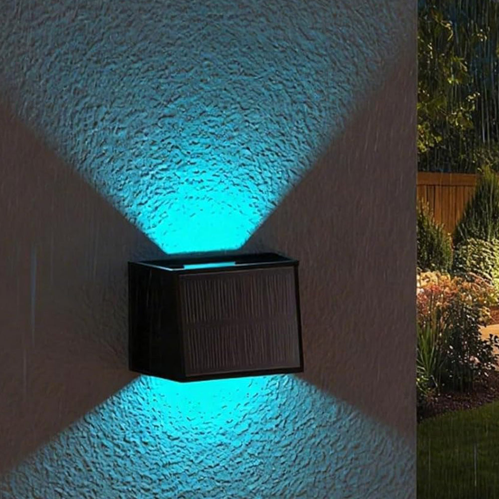 Solar Wall Light Adjustable Beam Angle for Garden Patio-RGB Color Light