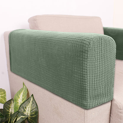 2PCS Universal Chair Arm Protector Covers Armchair Slipcovers Furniture Protector-Light Green