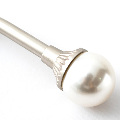 2Piece U Shape Pearl Curtain Holdback Hooks with Screws-Silver
