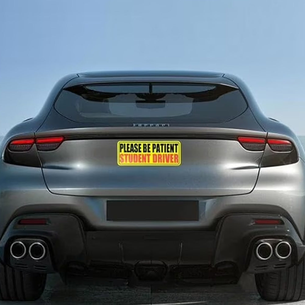 5Pcs Student Driver Sticker Reflective Please Be Patient Car Sticker-Style1