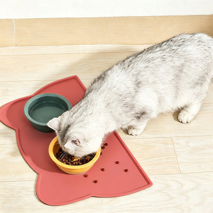 Silicone Pet Feeding Mat with Raised Spill Edge - Pink