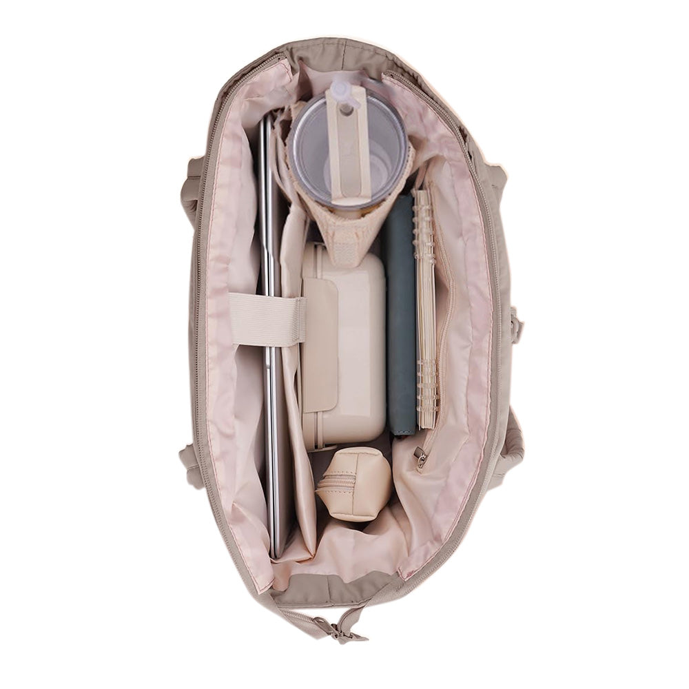 Women¡¯s Handheld Tote Bag ¨C With Cup Holder Compartment and Luggage Sleeve for Travel & Work Camel