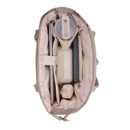 Women¡¯s Handheld Tote Bag ¨C With Cup Holder Compartment and Luggage Sleeve for Travel & Work Camel