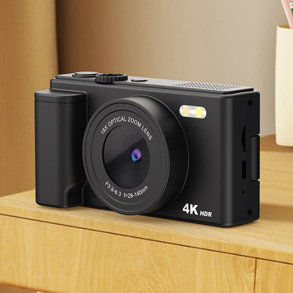 4K Digital Camera with Flip Screen and Autofocus for Vlogging and Photography Beginners Black