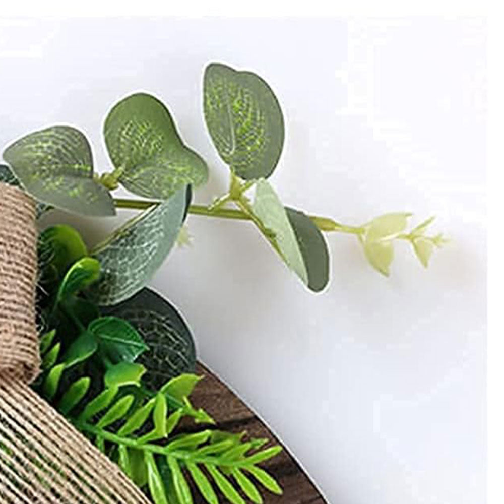 Interchangeable Seasonal Welcome Sign Round Wood Wreaths Hanging Decoration for Outdoor Porch