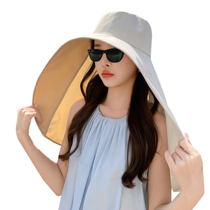 Sun Hats Wide Brim Fishing Hat UV Protection Bucket Hats Beige