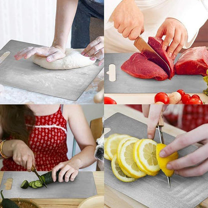 Double Sided Cutting Board for Kitchen Stainless Steel Chopping Board