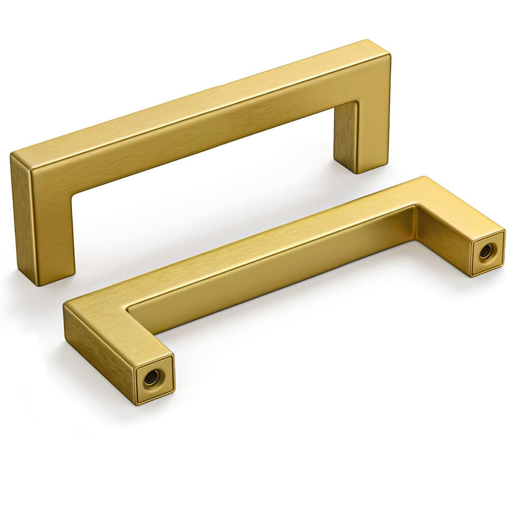 2 Pieces 12mm Square Stainless Steel Kitchen Cabinet - Gold