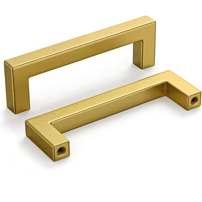 2 Pieces 12mm Square Stainless Steel Kitchen Cabinet - Gold