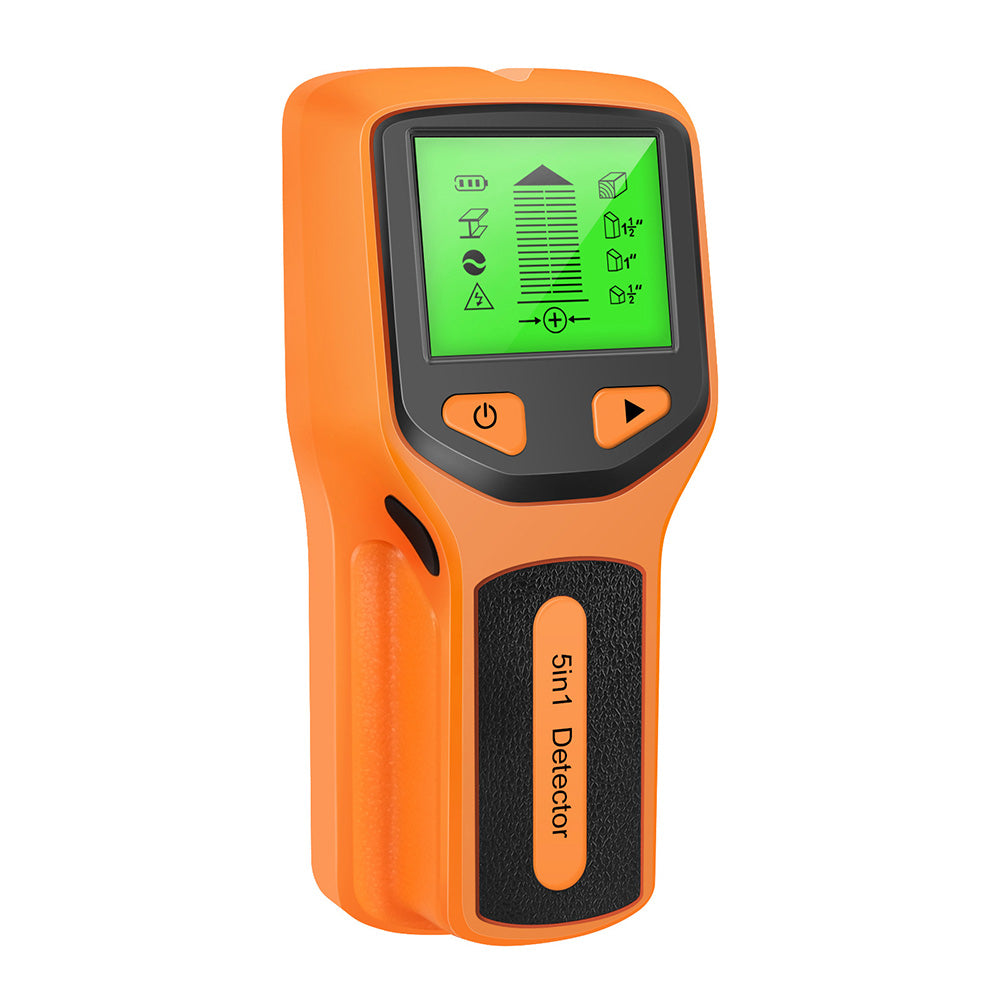 5 in 1 Stud Finder Wall Scanner with 5 Modes and LCD Display - Orange