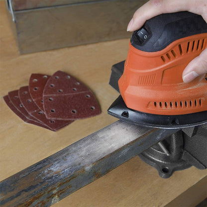 60Pcs 11-Hole Sanding Sheets Triangle Detail Sander Pads for Polishing