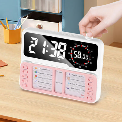 Visual Countdown Timer Clock Task Board and Pen Holder - Pink