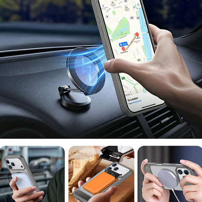 Shockproof Foldable Stand Case for iPhone 18 Series - Grey
