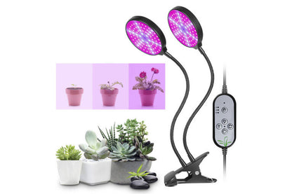 Indoor Plants LED Grow Lights Suitable Greenhouse Flowers Veg Succulents Potted Growth-Dual Heads