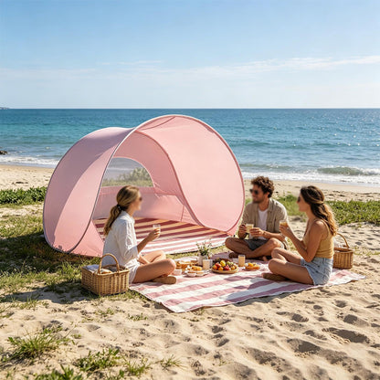 Pop Up Sun Shade Beach Tent UPF Protection Mini Canopy - Pink
