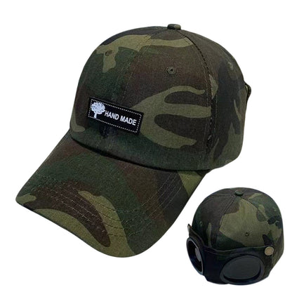 Two in One Adjustable Cotton Blend Eye Shade Baseball Cap - Green